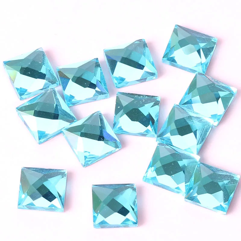 2018 NEW Lake blue square flat back glass crystal rhinestones DIY watch/wedding dress and headpiece jewelry accessories