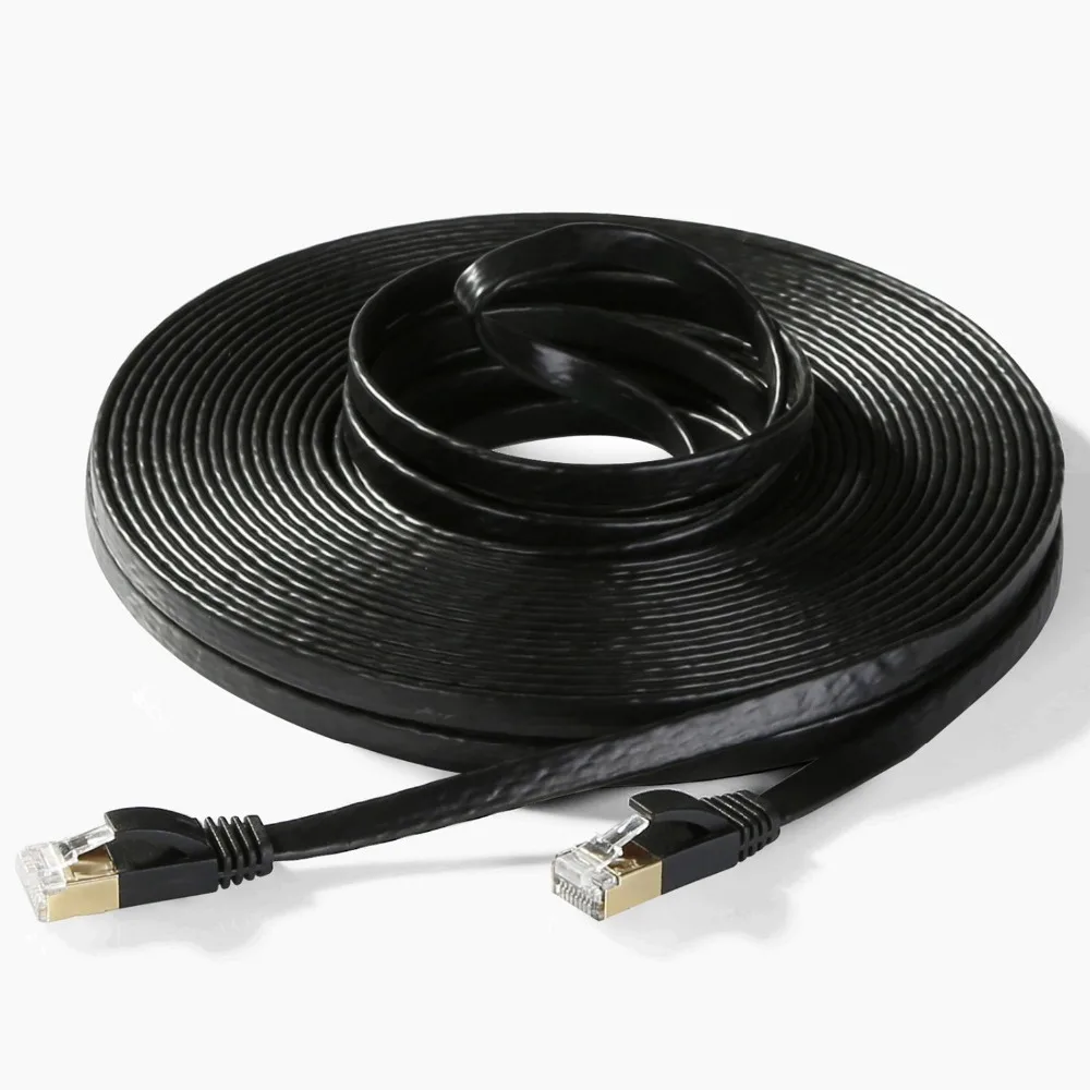 High Standard 10M 33FT/CAT7 Flat Ethernet Network Cable RJ45 600MHz Patch Lan Ethernet Cables for PC Laptop