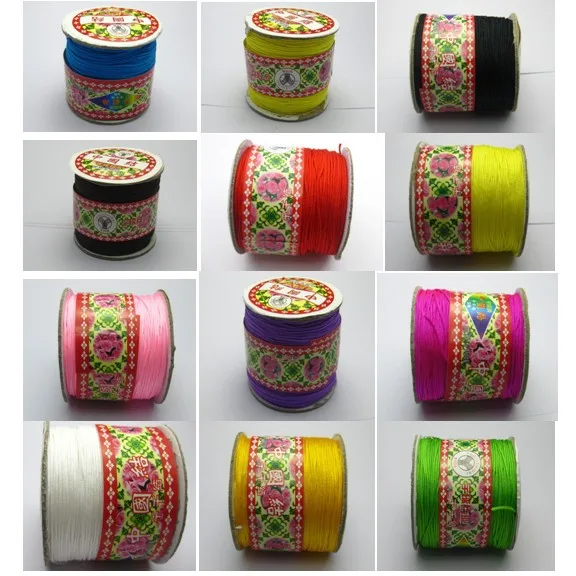 100 Meters String Chinese Knot Cord Synthetic Silk Jewelery Cord 0.8mm diy Decorative Accessories