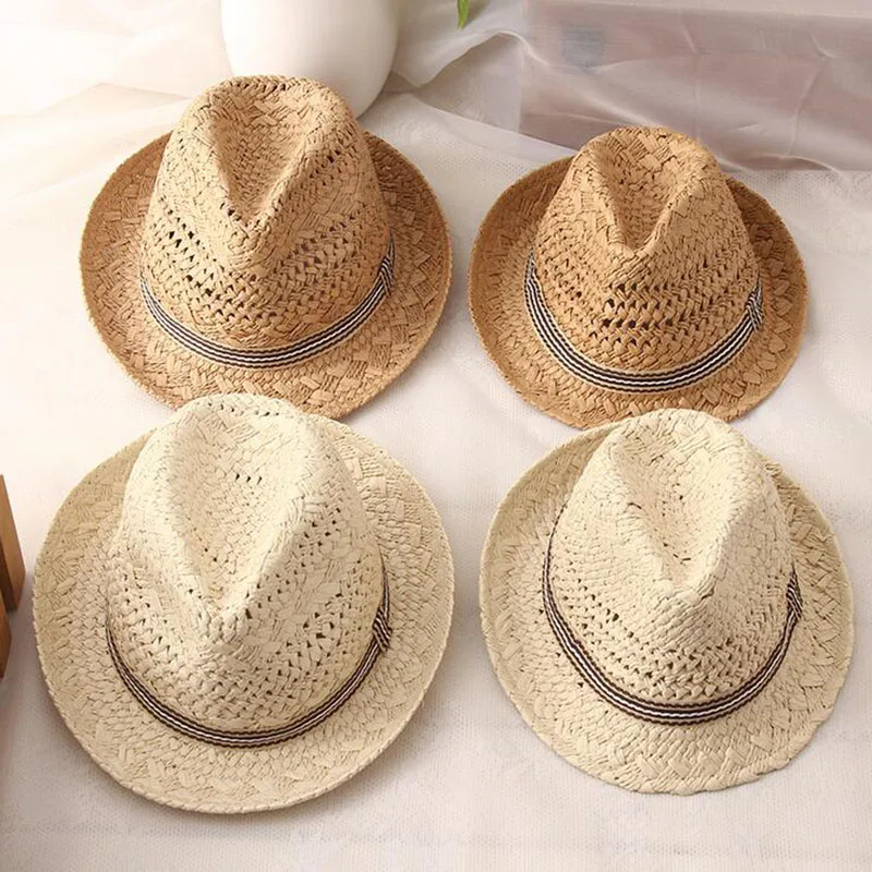 Chapeaux de soleil d'été pour femmes, doux et colorés, en paille Ikmen, pour filles, vintage, de plage, ander, Fedoras Jazz