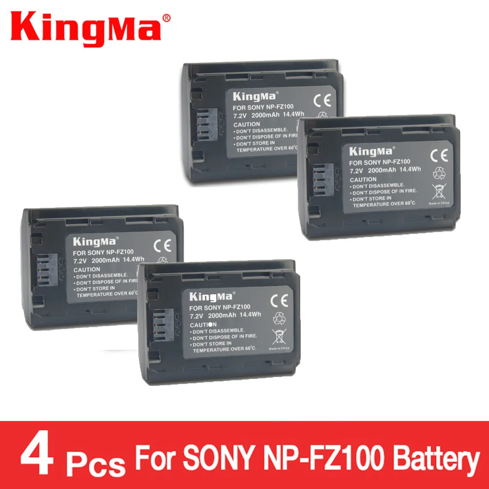 

KingMa 4pcs NP-FZ100 NPFZ100 NP FZ100 battery for Sony A7R 4 m4 III A7 III BC-QZ1 A9 A9R Alpha9 Alpha9R Alpha 9S A7RM3 camera