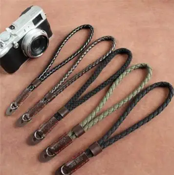 Wholesale 100pcs New fashion Vintage canvas PU Leather Organization Camera hand strap for DSRL Handmade Army green free shipping