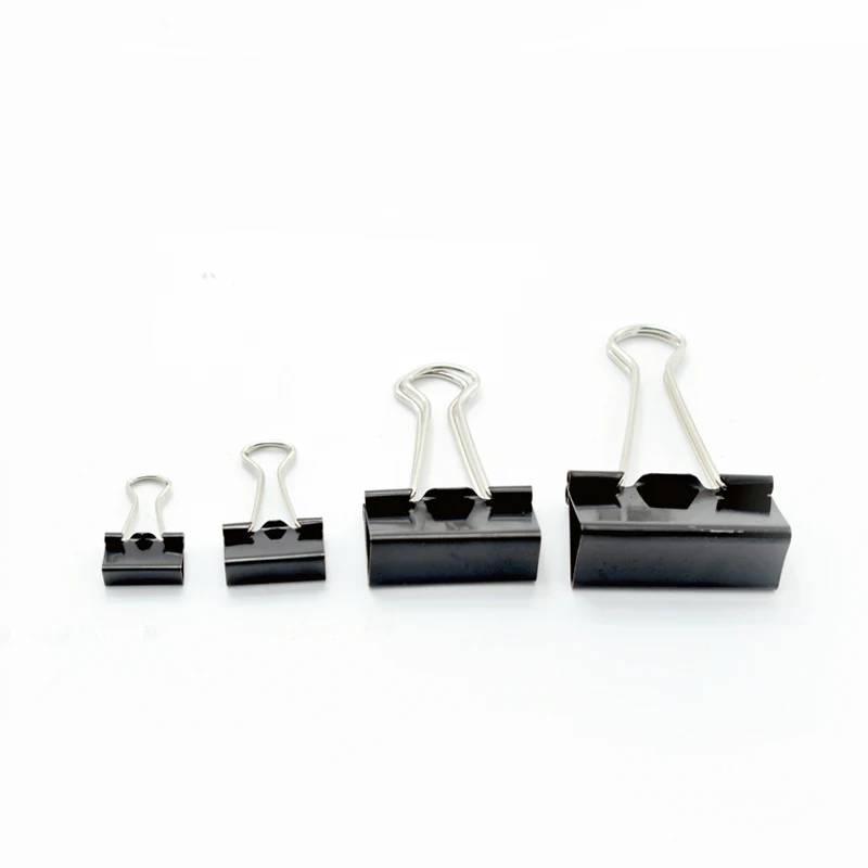 6PCS Black Metal Binder Clips 15/19/25/32/41/51mm Notes Letter Paper Clip Office Supplies Binding Securing Clip Product