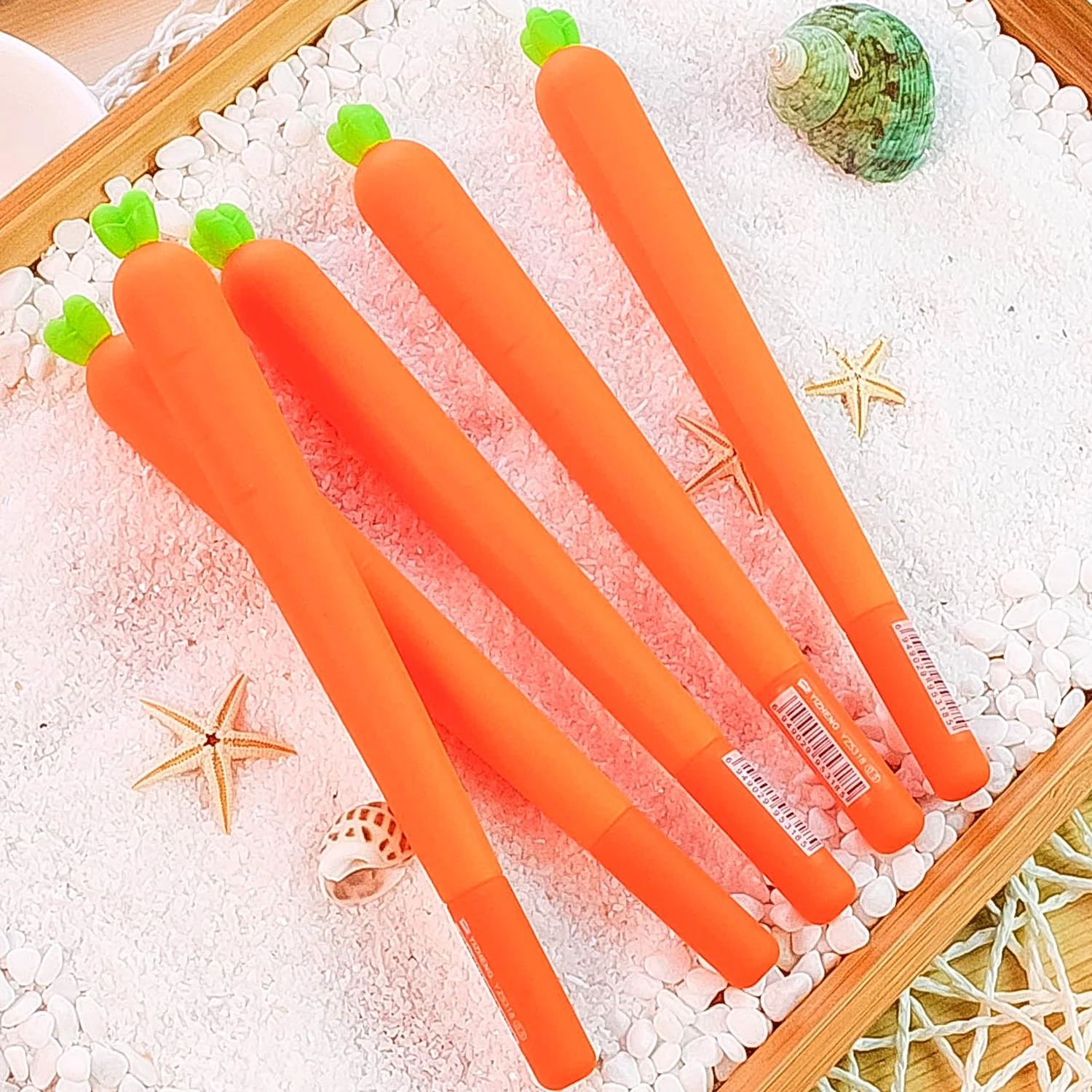 Jonvon Satone 30 Pcs Cute Super Sprouting Cartoon Carrot Neutral Pen Gel Korean Student Stationery 0.5 Water Pen School Supplies