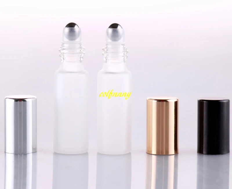 

2000pcs/lot 17*57mm 5ML Frosting Glass Roll On bottle With Stainless Steel Roller Ball Essential Oil Matte Bottles 3 colors