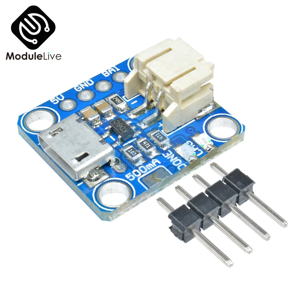 Micro-Lipo Micro-B USB Battery Charger Charging Board Module Lithium Ion LiIon MicroUSB For LiPoLiIon v1 Sensor 5V 3.7V 4.2V