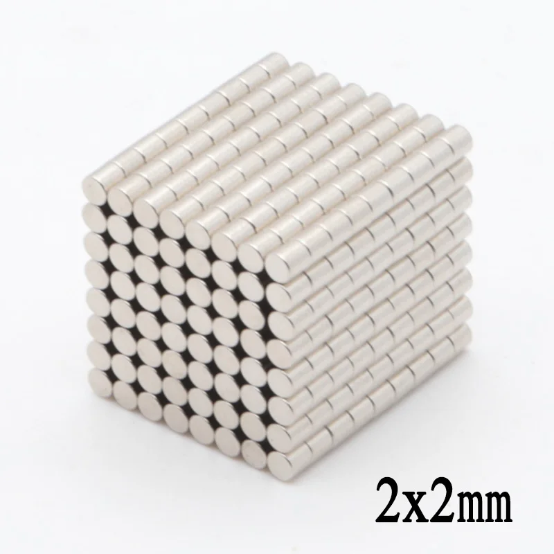 

500pcs 2x2 mm N35 Mini Super Strong Powerful Neodymium Magnet Round Rare Earth Permanent Magnets 2*2mm