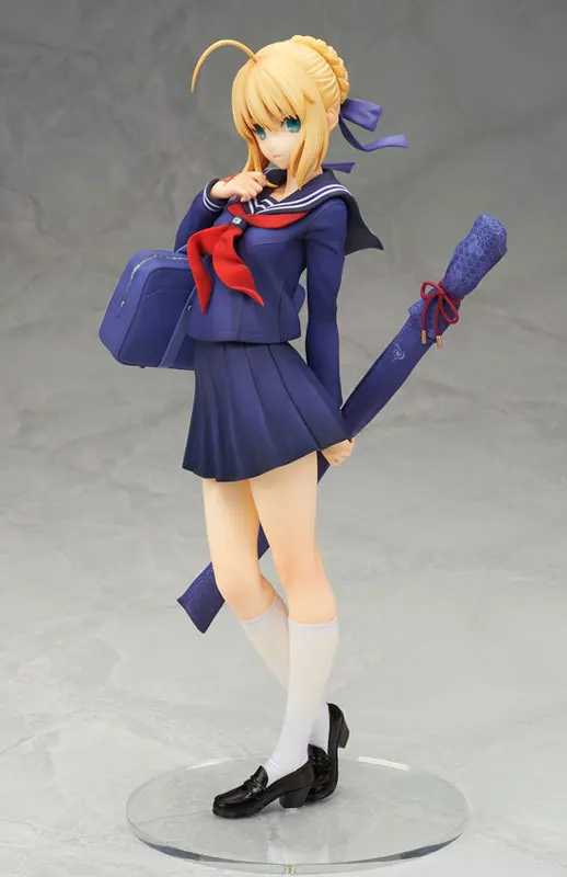 NEW hot 20cm Fate stay night Saber Saber School uniform style action figure toys collection christmas toy doll with box