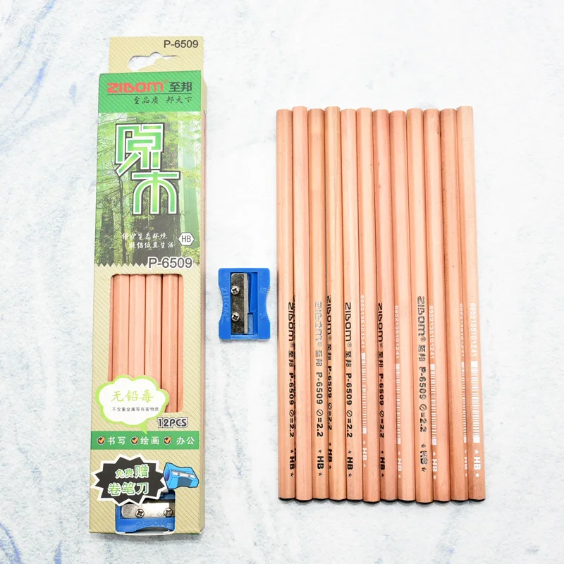 12 pieces / box of high quality natural wood pencil refill charcoal made of non-toxic pencil quality school drawing supplies