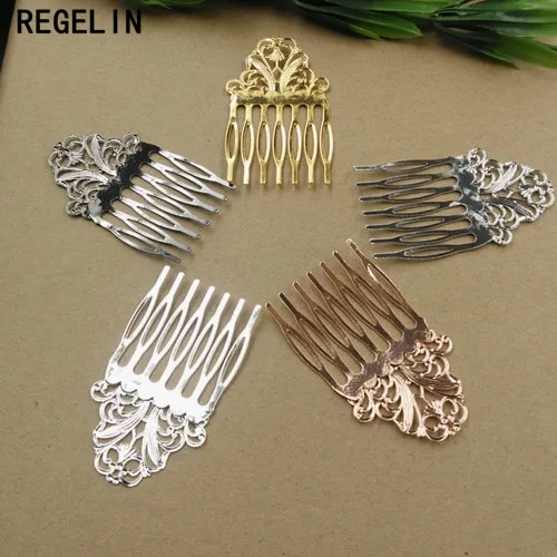 REGELIN ヴィンテージ 7 歯女性花ヘアピン Hairclips バレッタレトロファッション着用