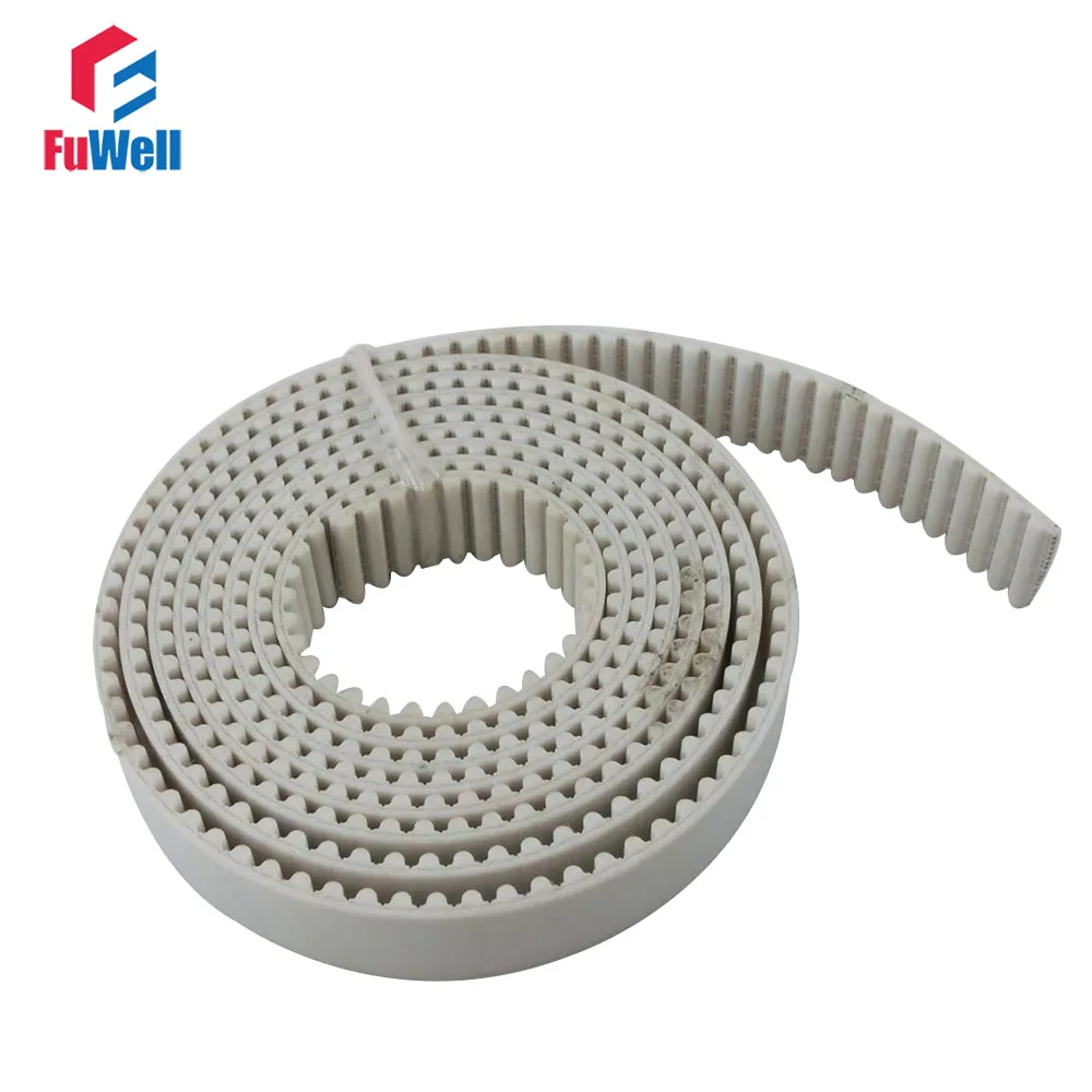 HTD White 5M Type Open Timing Belt 15/20/25/30mm Width 5mm Pitch 2M 2 Meters Length PU Synchronous Opened Timing Pulley Belts