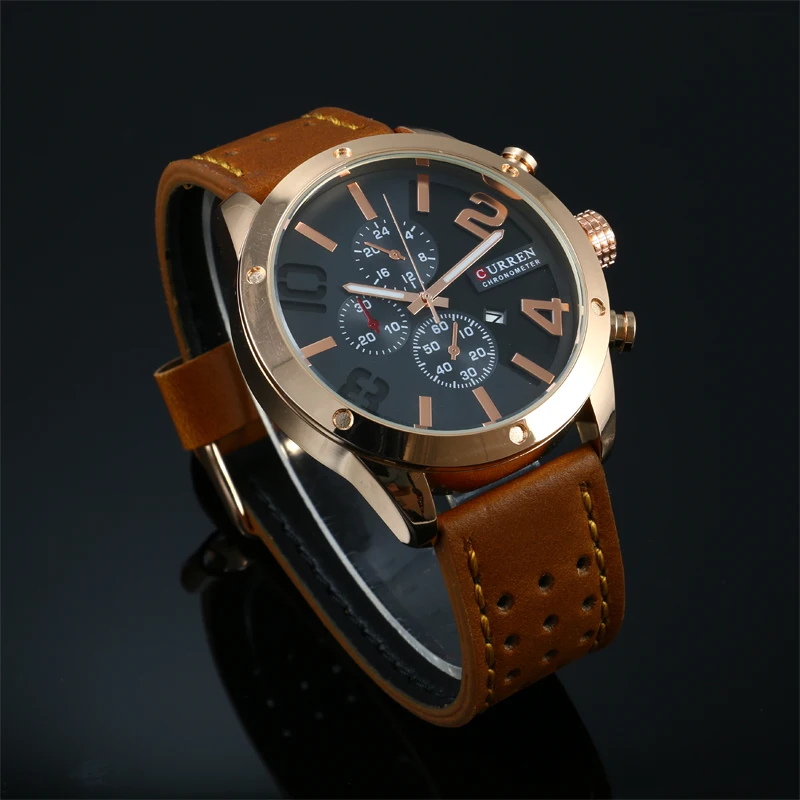 relogio masculino original CURREN New Brand Men Watch Leather Quartz Watches Men Military Watch Male Clock Man Casual Watches