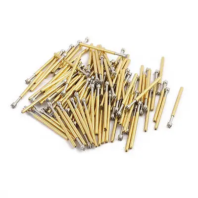 100pcs P160-H4 1.4mm Dia 24.5mm Length Metal Spring Pressure Test Probe Needle