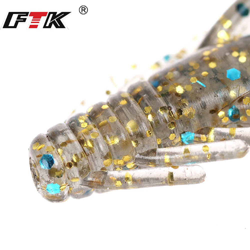 FTK Fishing Lure 20 pcs Insect Baits Wobbler Soft Jig Head Gift Wobbling Fishing Tackle Swimbait Bass Silicone Saltwater GBB