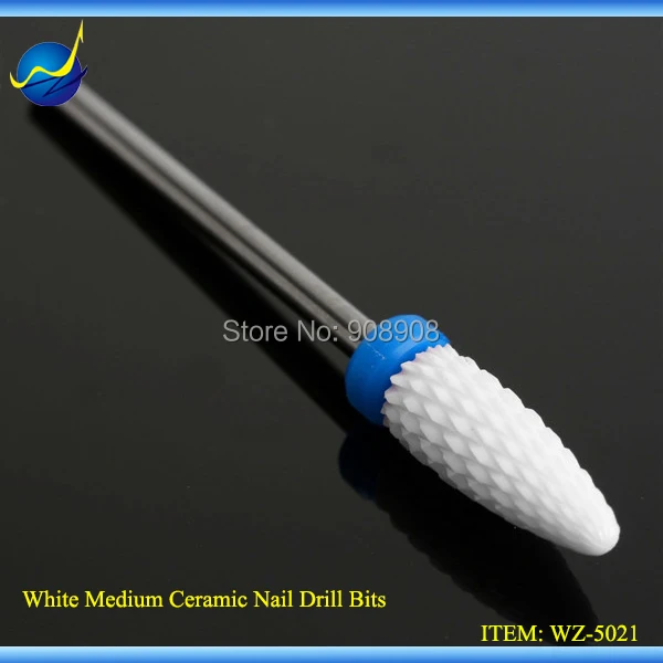 

Flame White Medium Tough Zirconia Ceramic Nail Drill Bit Tools for Dental Beauty Care Nail Art Salon Manicure Pedicure Polishing