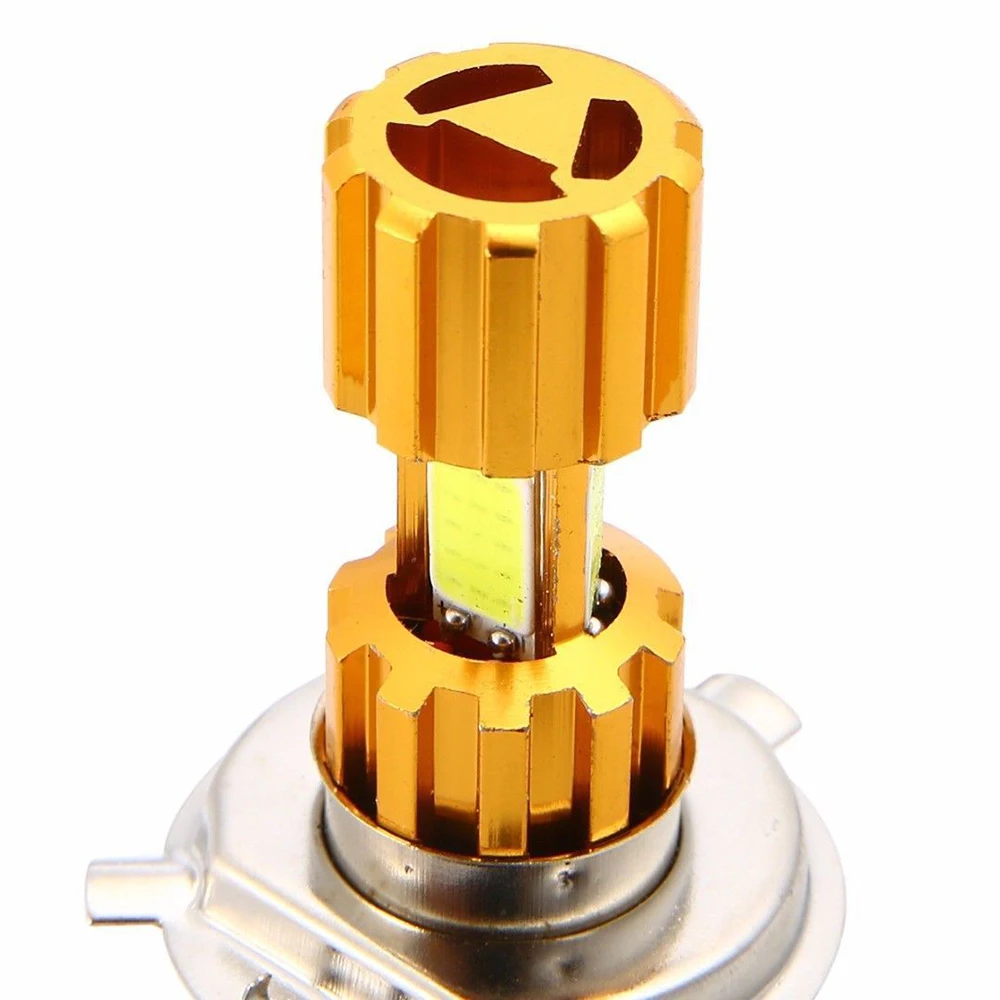 1 قطعة H4 18 واط LED دراجة نارية المصباح لمبة 3 COB 2000LM 6000 كيلو جودة عالية الأبيض شعاع ضوء للدراجات النارية