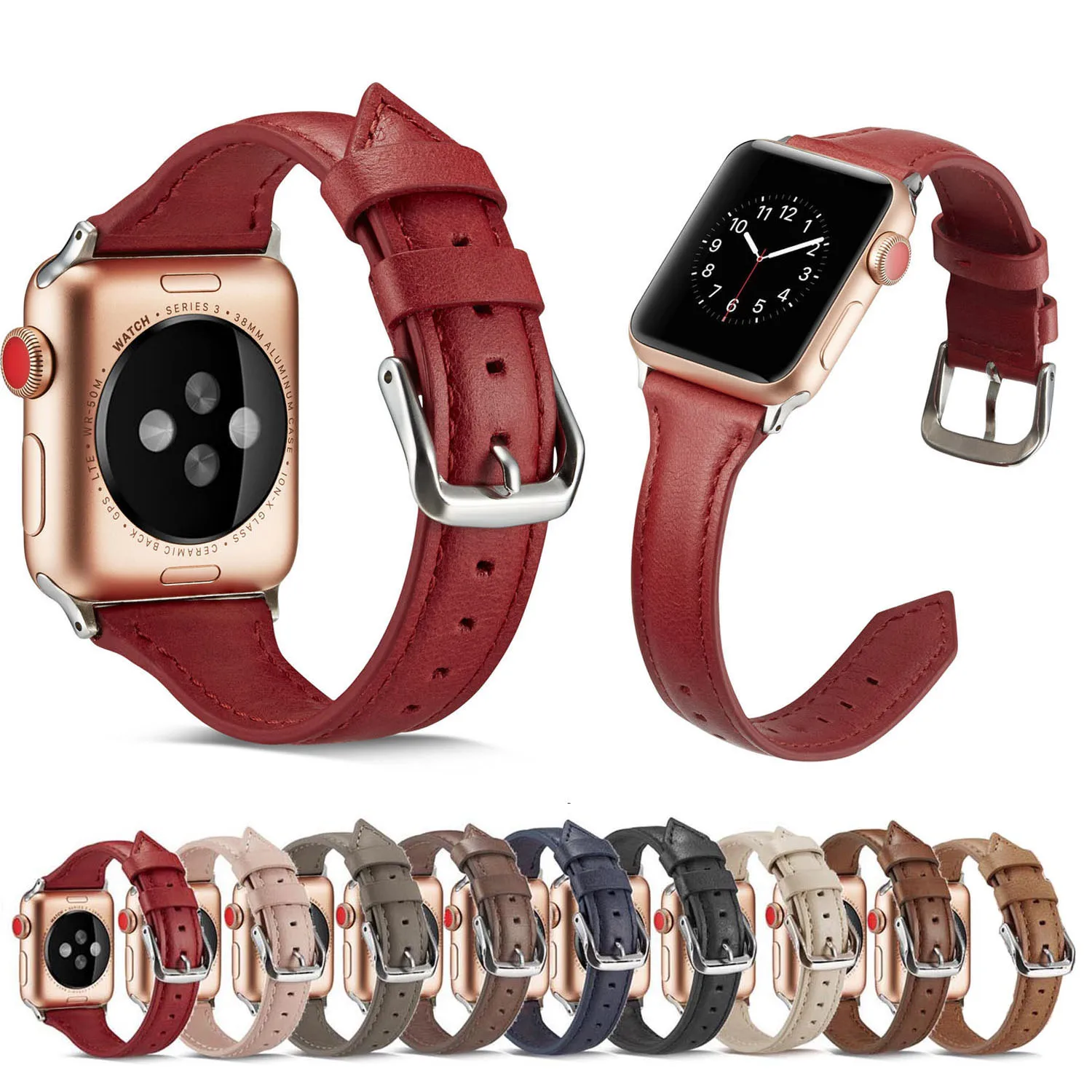 

Ремешок из натуральной кожи для Apple Watch Band Series 4 5 6 7 8 44/40 мм 42/38 мм