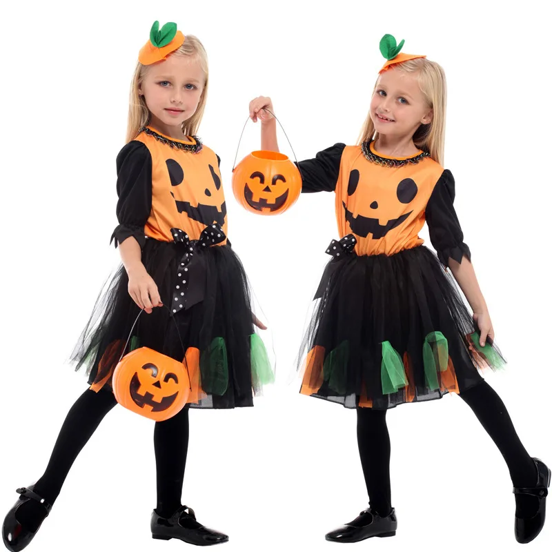 Halloween Pumpkin Princess costumi Cosplay Kids Girls Christmas Carnival Masquerade Fancy Dress Girls Halloween Cosplay Clothes