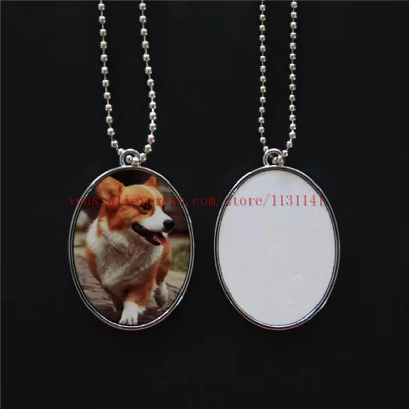 

sublimation dog tag bone oval shield shape necklaces pendants hot transfer printing consumables 50pieces/lot print two sides