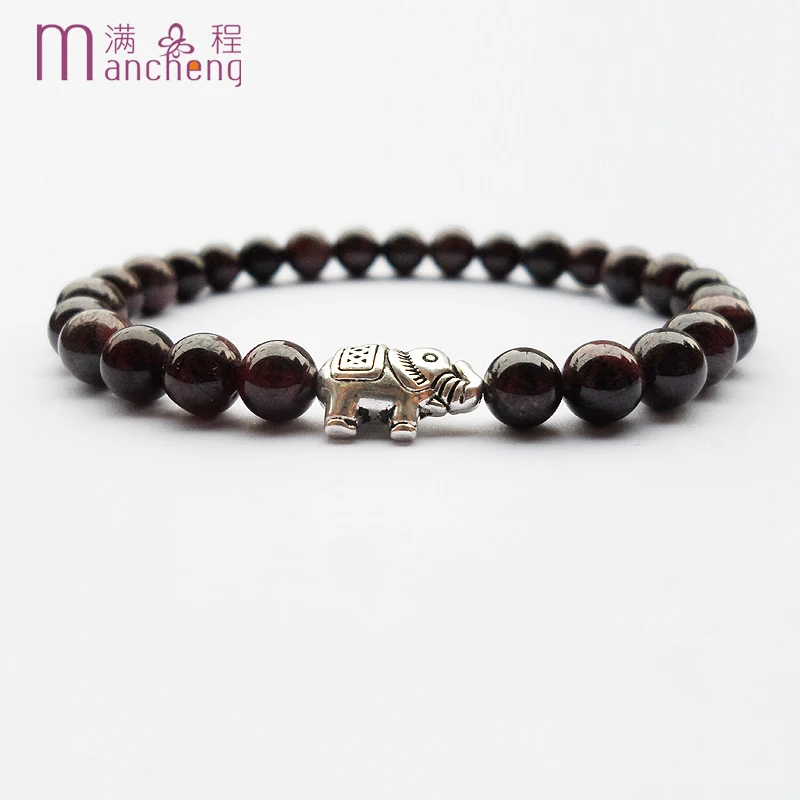 fnaf 2 rupees item Male Ancient elephant beads bracelet elasticity Elephant 6MM natural gem Garnet Rope chain bracelet women