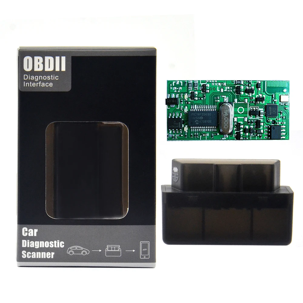 100% 25K80 Mini ELM327 Bluetooth V1.5 OBD2 Car Diagnostic Tool ELM 327 Bluetooth For Android/WindowsFor OBDII Protocols