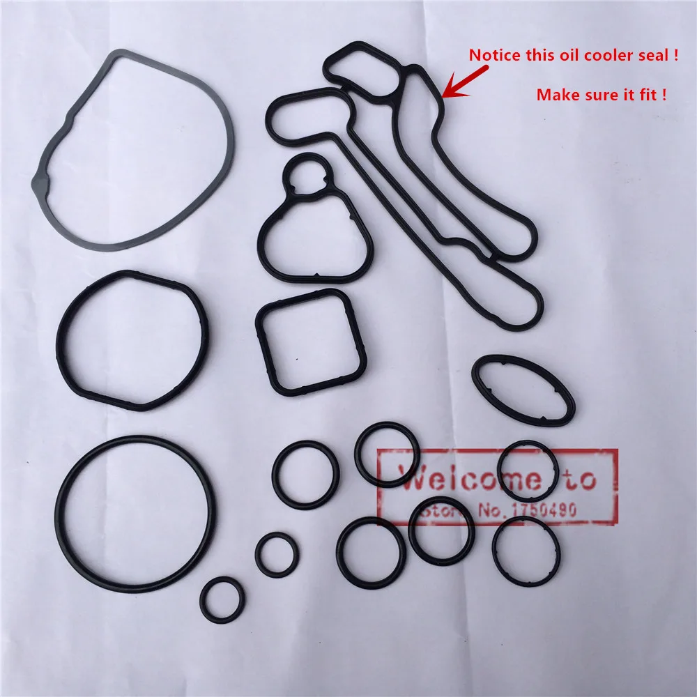 (15pcs/set)Oil Radiator Seal Cooling System Replacement Kit Gasket For Chevrolet CRUZE Sonic OPEL Astra Zafira Sonic Aveo G3