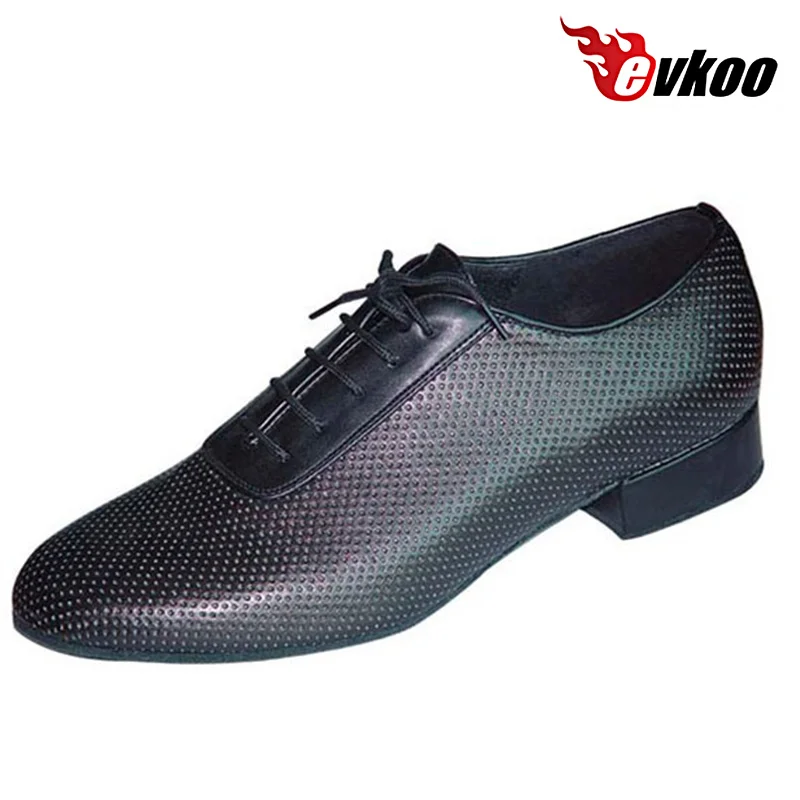 

Evkoodance Customsized Black Genuine Leather Soft Material 2.5 cm Heel Height Modern Comfortable Dance Shoes For Man Evkoo-063