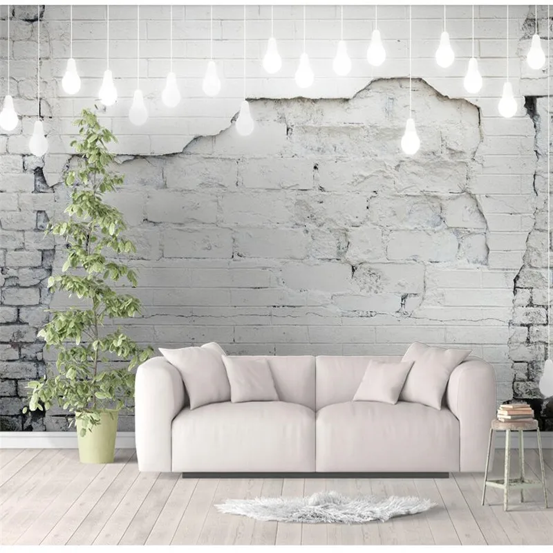 Custom wallpaper large mural 3d vintage cement brick graffiti bar restaurant mural Nordic brick wall sofa background decoration