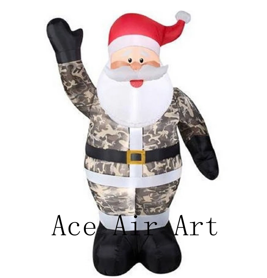 Airblown Inflatable Outdoor Camouflage Santa/globle inflable Sante Clus de Camuflaje