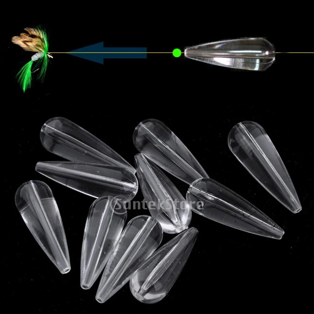 10 pcs Fishing Floating  Acrylic Bombarda Floats Sinking Sbirolino  Bombarda Trout Pose Floats Casting Lure Baits 3.5g