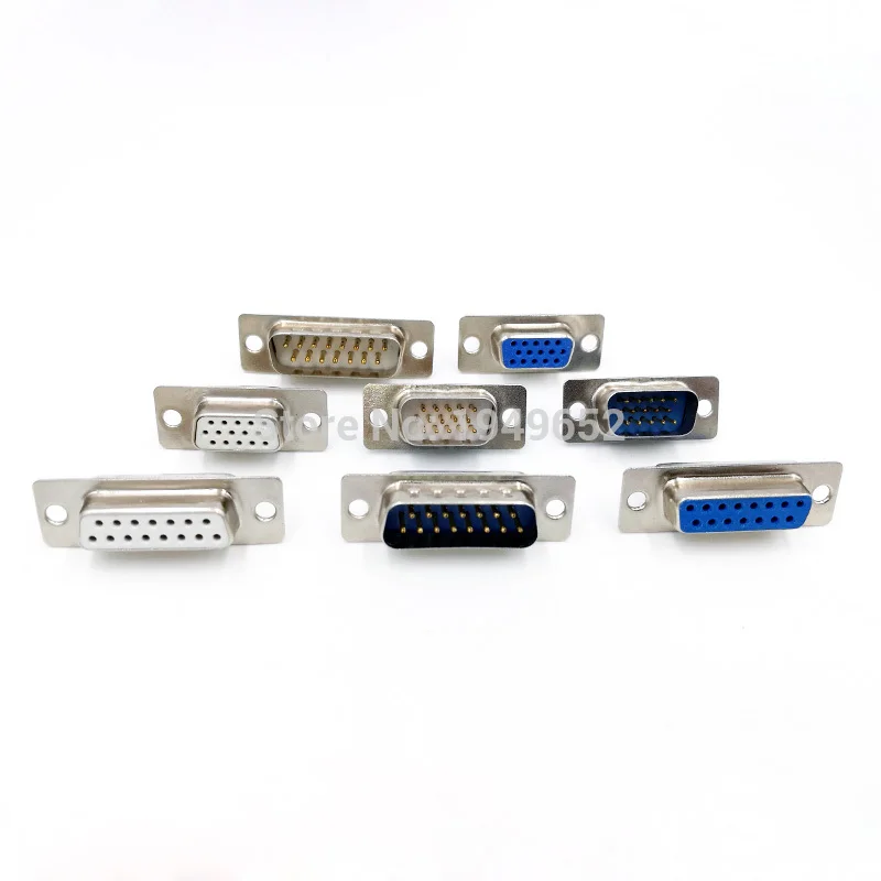 10PCS DB15 VGA Plug D type connector 3 row 15pin port socket female Male adapter DP15