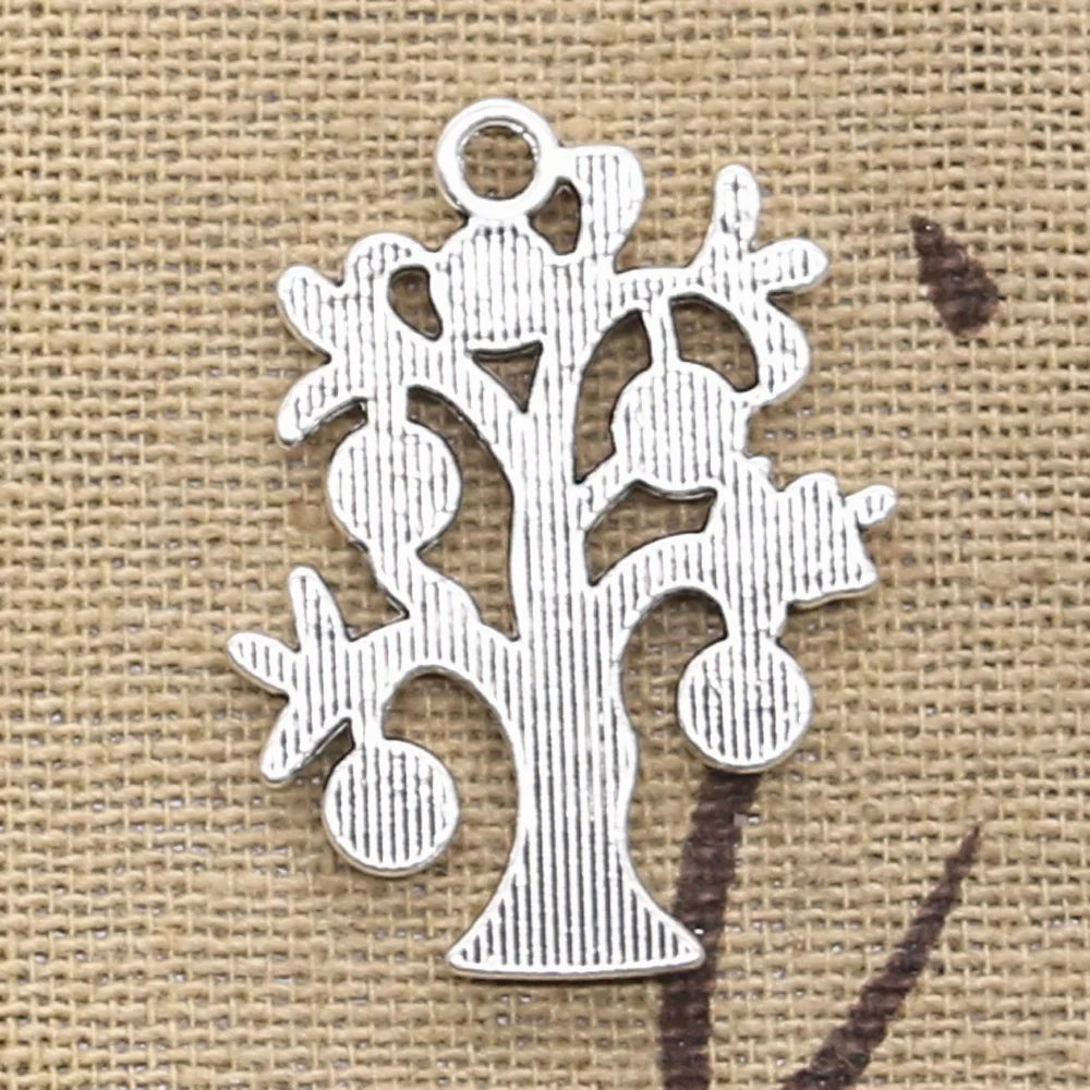 12pcs Charms Money Tree Dollars 29x21mm Antique Silver Color Plated Pendants Making DIY Handmade Tibetan Silver Color Jewelry