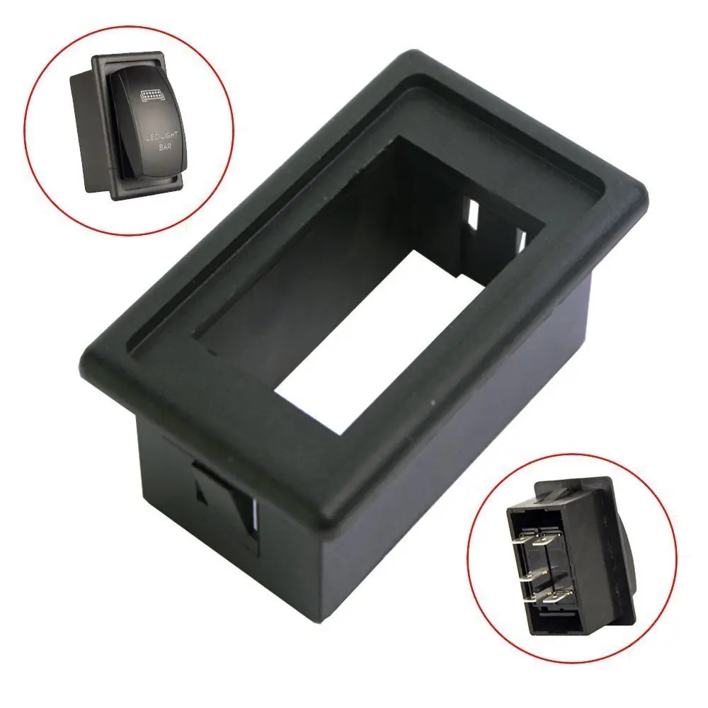 1 Pcs Rocker Switch Holder Frame Panel Housing Kit Fireproof ABS Plastic Black