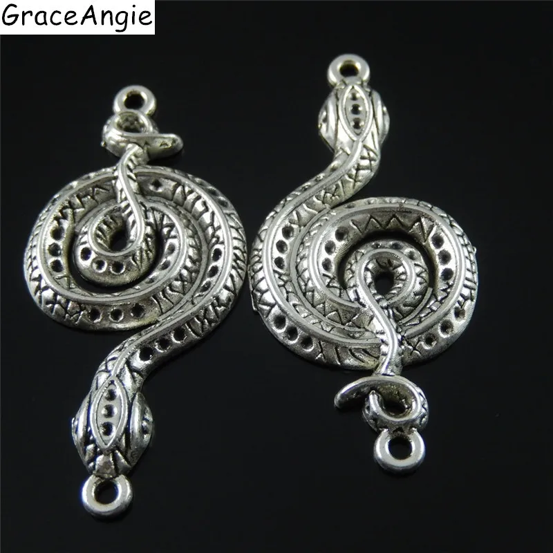 Wholesale 10pcs/lot Vintage Alloy Snake Charms Necklace Pendant Bracelet Connector Jewelry Findings  Creative AU37771