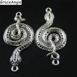 Wholesale 10pcs/lot Vintage Alloy Snake Charms Necklace Pendant Bracelet Connector Jewelry Findings  Creative AU37771