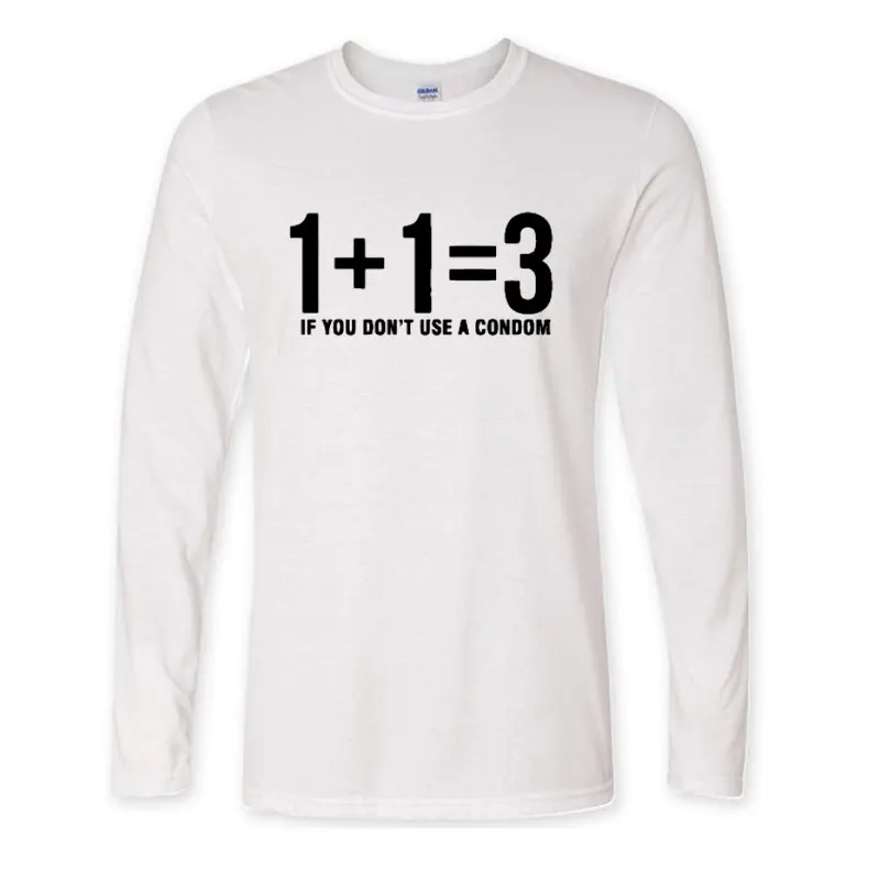 Men's Math Problem Funny Long Sleeve T Shirts Male Fashion Mathematical Arithmetic Cotton T-shirt Loose Tops Hip Hop Men Tees