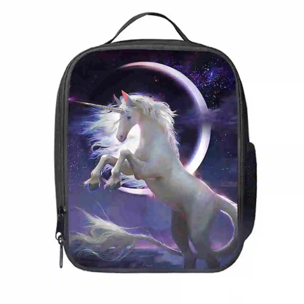 

Unicorn Lunch Bag Customized Moon Horse Dog Animal Anime Teenagers Boys Girls Kid School Thermal Cooler Insulated Tote Box