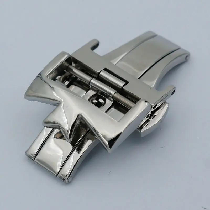 MAIKES Hot Sale 18mm20mm 316L Stainless Steel Double By Double Open Watch Buckle Clasp Strap Deployant For Watchbands