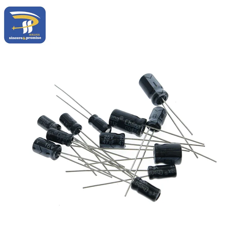 120 Stuks 12-waarde Kit 0.22Uf-470Uf Set Aluminium Elektrolytische Condensator Pakket 16V-50V 0.47Uf 4.7Uf 1Uf 2.2Uf 10Uf 33Uf 100Uf 220Uf