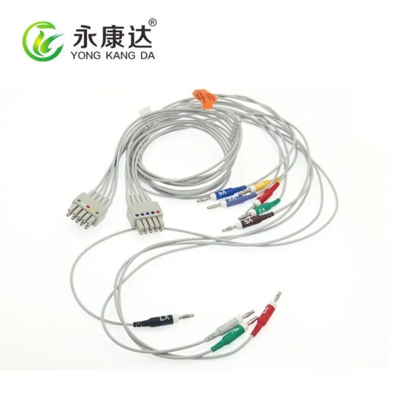 Compatible Mortara 250c 10-lead EKG patient monitor leads set with CE&ISO13485,medical TPU,free shipping