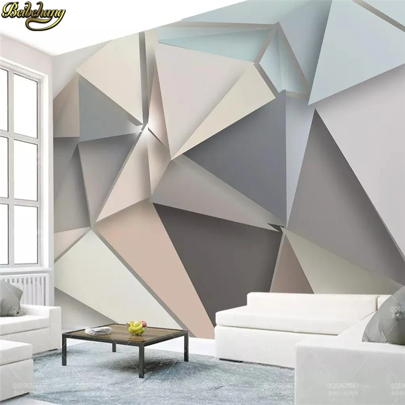 

beibehang Custom wallpaper mural modern minimalist 3d triangle TV background wall papers home decor papel de parede 3d wallpaper