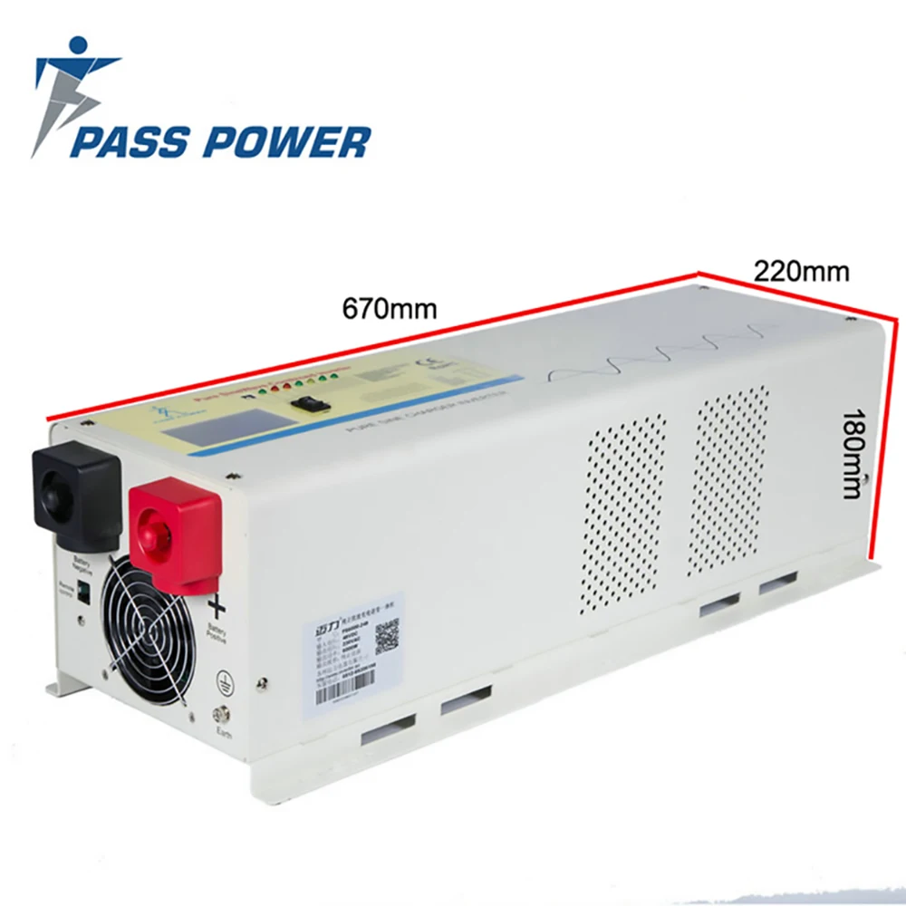 Househould Use 5000W 5KW DC to AC off-grid power inverter with charger UPS function