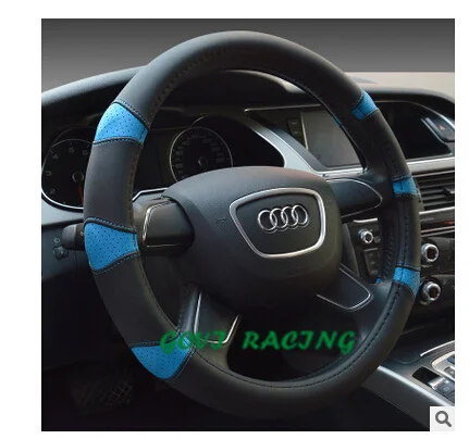 kinds of color 38cm car steering wheel cover real leather  pvc material escolar accesories para autos  car-styling funda volante