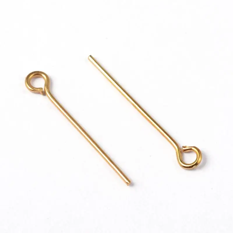 200pcs Brass Eyepins Silver Golden Black Plated Jewelry Making Findings, 20x0.7mm, Hole: 2mm