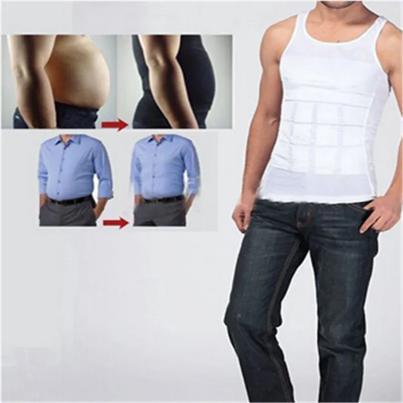 

Hot Men's Slimming Body Shaper Vest Men Sport Vest Waist Cincher Tummy Control Slimming Belly Shaper Underwear Girdles Shapewear