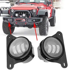 Montaż Led światła przeciwmgielne dla 2007-2017 Jeep Wrangler JK JKU w/10-lecie Mopar Rubicon Bumper4 calowy przedni światło drogowe przeciwmgielny