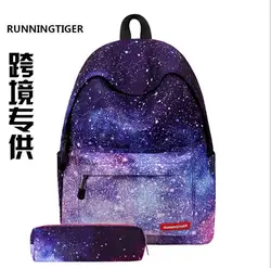 1 piece Men Women printing casual backpack Galaxy Stars Universe Space School Book bag school backpack for teenagers