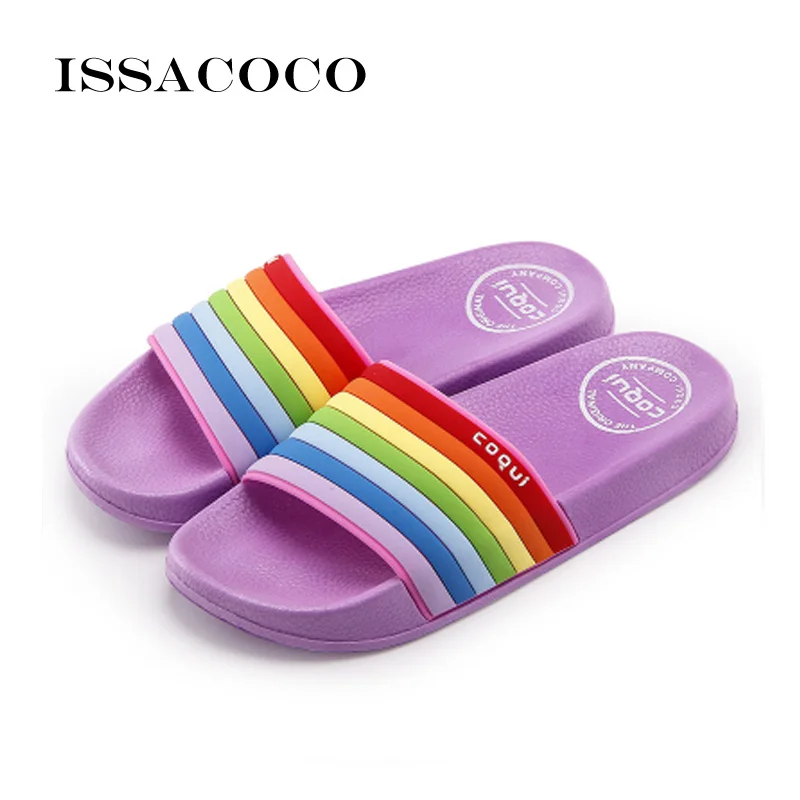 ISSACOCO – pantoufles d'été pour femmes, sandales à fond souple, chaussures de plage décontractées, salle de bain, Zapatillas Pantufa, 2019