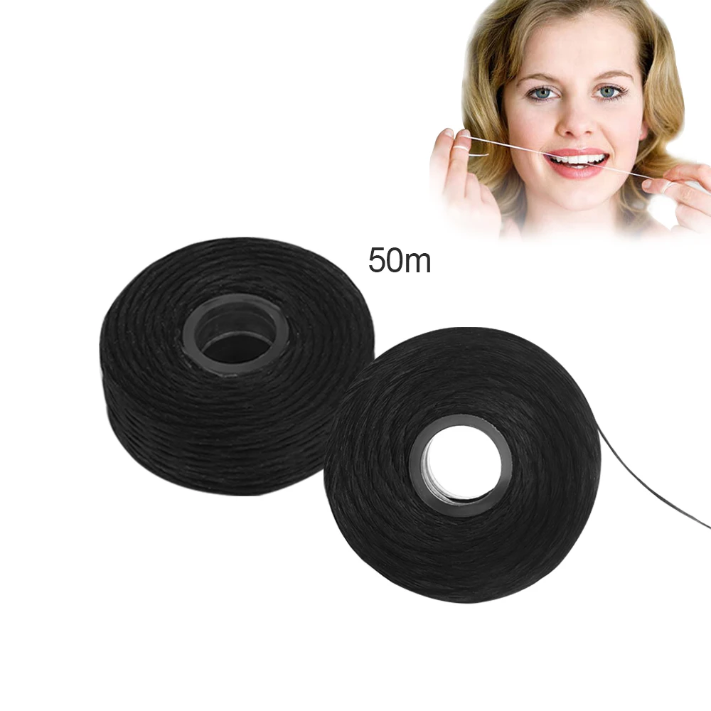 5 Pcs/Pack 50M Bamboo Charcoal Dental Flosser Built-In Spool Wire Toothpick Flosser Dental Floss Replacement Core Mint Flavor