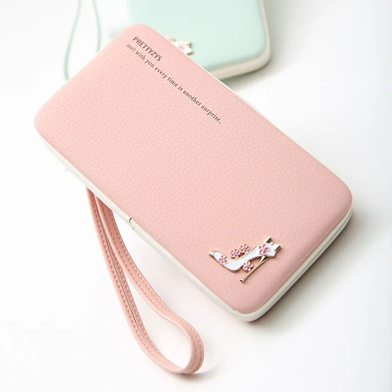 2023 Fashion Cartoon Women Purse Large Capacity Ladies Wallet Cute PU Leather Women Wallets Clutch Card Holders Cellphone Pocket